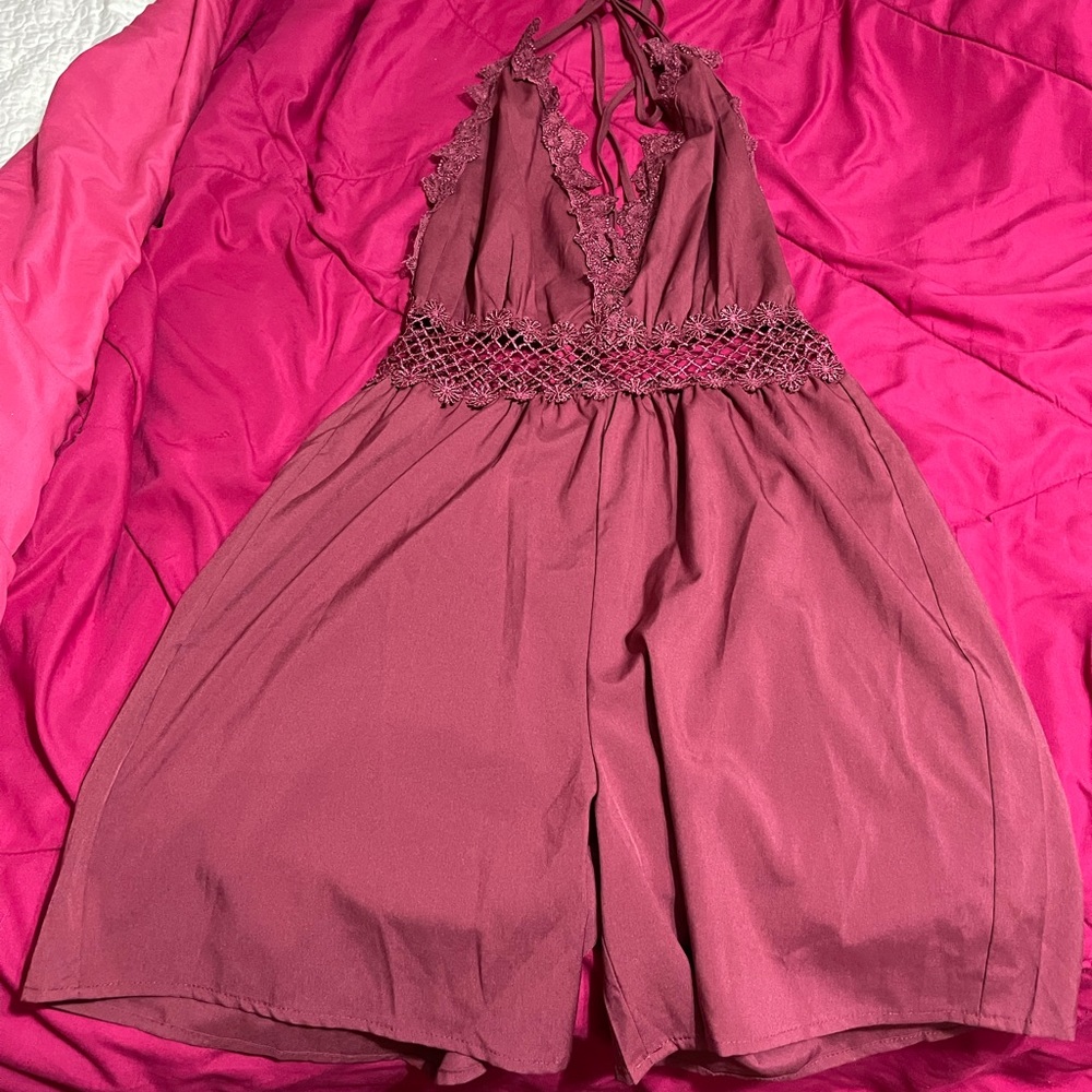 Burgundy romper